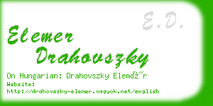 elemer drahovszky business card